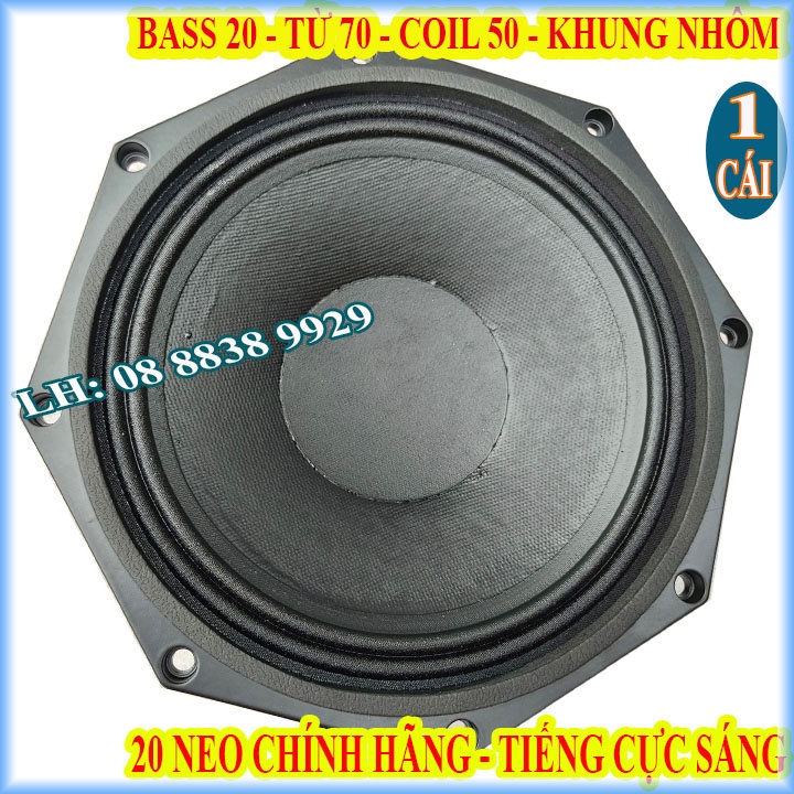CỦ BASS 20 TỪ NEO NR AUDIO CÔN 50 CAO CẤP CHÍNH HÃNG - BASS NEO 20 - GIÁ 1 LOA