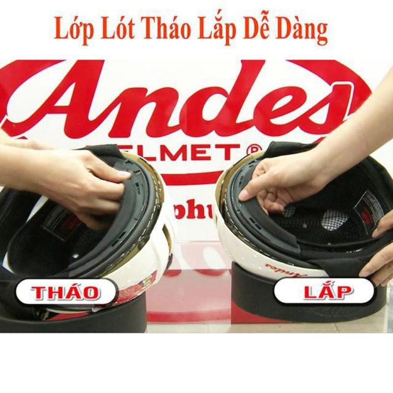 NÓN BẢO HIỂM ANDES KÍNH DẤU KÍNH 3S 181 CAO CẤP CHÍNH HÃNG