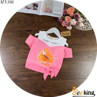 Áo thun bé gái beautiful cột nơ 1-8 tuổi