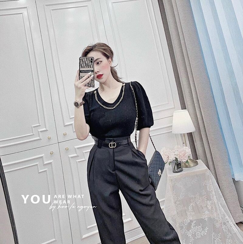 Áo tay bồng xích ngực nhiều màu