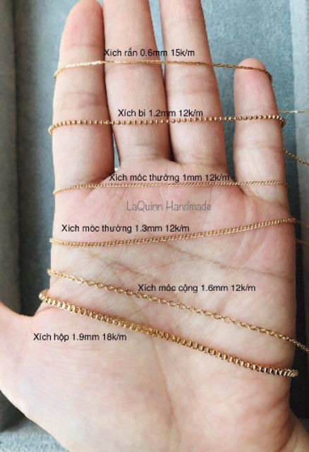 Xích làm trang sức, vòng cổ, vòng tay - nguyên liệu handmade