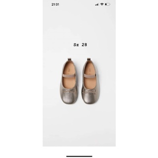Giày búp bê bé gái màu nhũ bạc sz 28