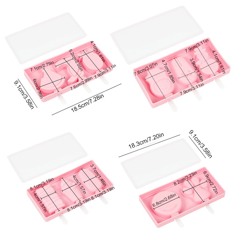 Khuôn Silicone Làm Kem Hình Động Vật Dễ Thương