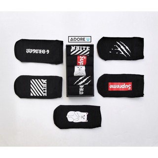 Combo hộp 5 đôi vớ Supreme / Offwhite