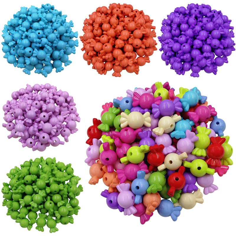 Set 30 Hạt Nhựa Acrylic Nhiều Màu Kích Thước 22x12mm Làm Trang Sức Thủ Công