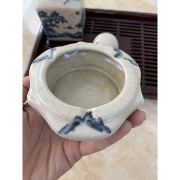 Bộ 03 Phụ Kiện Ấm Trà Men Rạn  - Gốm Bát Tràng