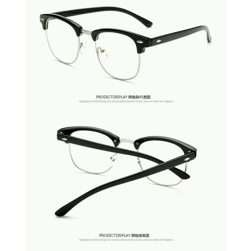 GỌNG KÍNH CẬN KIM LOẠI CHÂN NHỰA CỨNG THỜI TRANG ST2S506