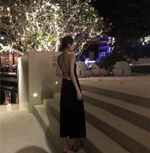 Đầm maxi hở lưng cổ V (có ảnh thật) | BigBuy360 - bigbuy360.vn