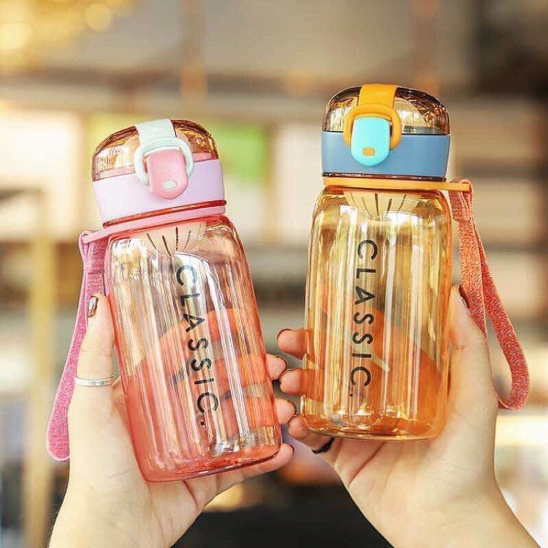 Bình nước thể thao 500ml bằng nhựa trong suốt chống rò rỉ, Bình đựng nước có ngăn lọc trà tiện lợi