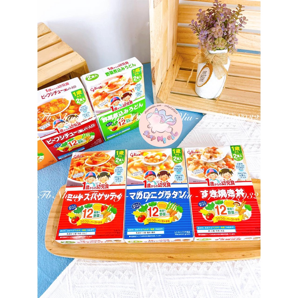 Cháo / Súp /Mì ống Glico Nhật Bản cho bé từ 12 tháng tuổi