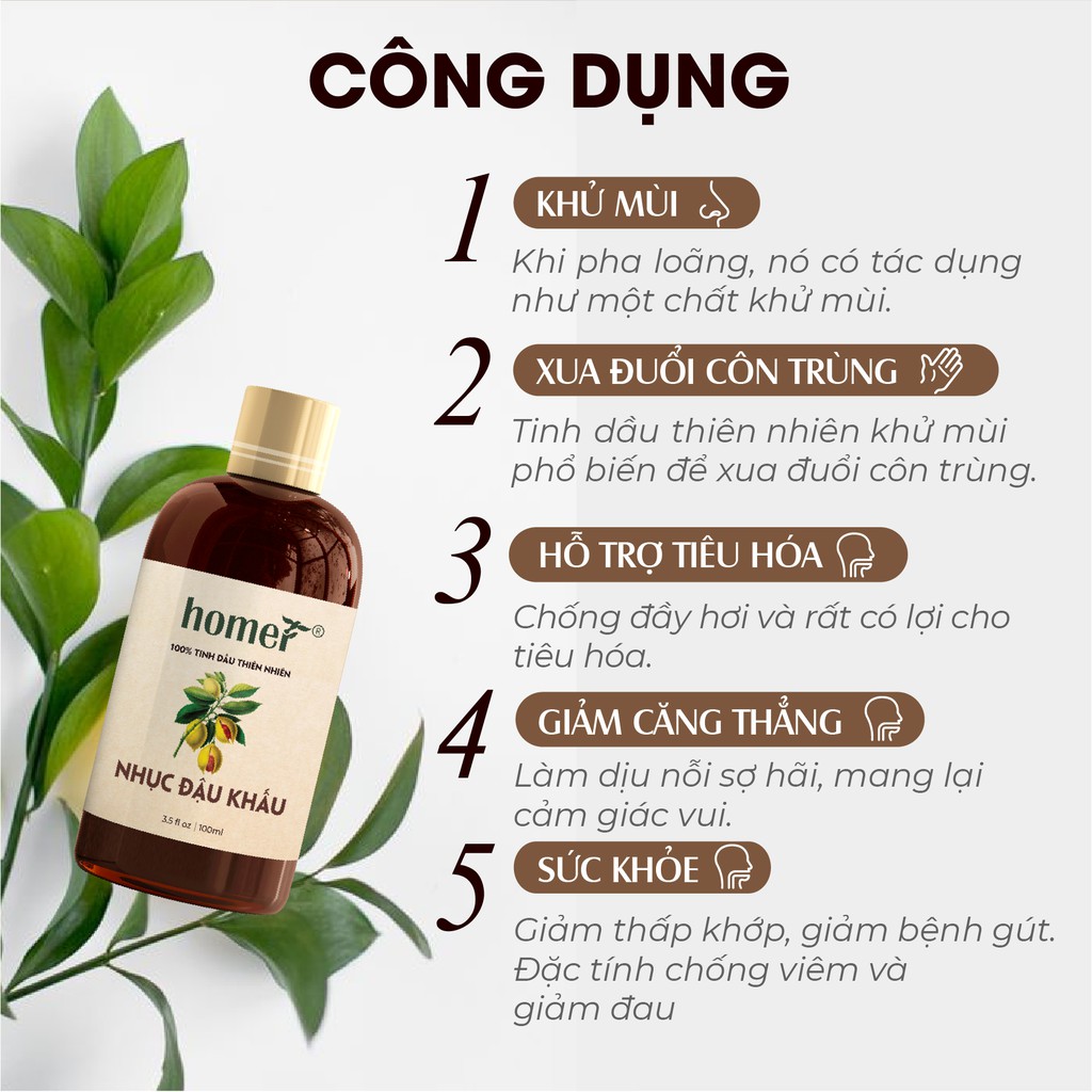 Tinh dầu Nguyệt Quế Ấn Độ Homer 500ML/ 1L - Bay Leaf Essential Oil - đạt chuẩn chất lượng kiểm định