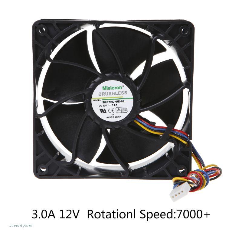 ❤Quạt Làm Mát Không Chổi Than Kép 12038 12V 3A 4 Dây PWM V12E12B Chất Lượng Cao
