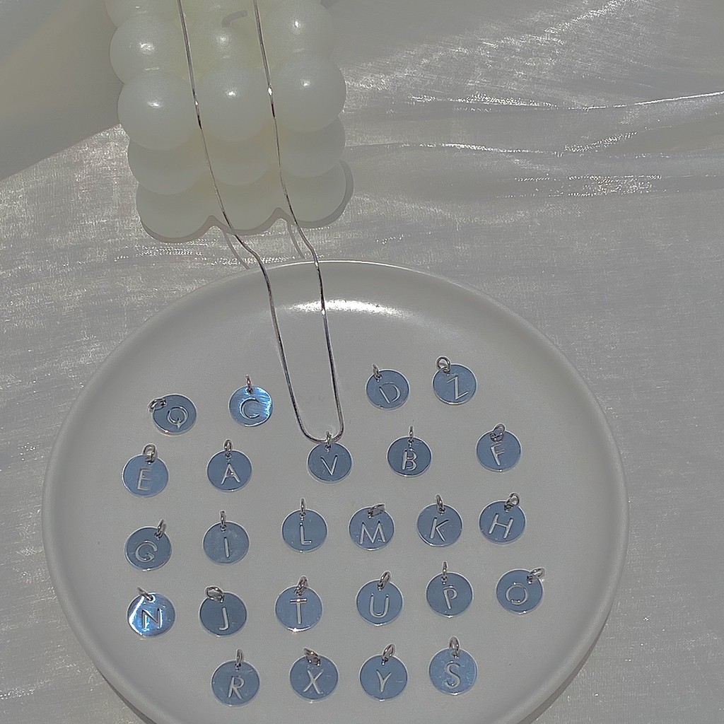 Nhắn tin chọn chữ trước khi đặt] Dây chuyền basic mặt chữ N01 Choker Club