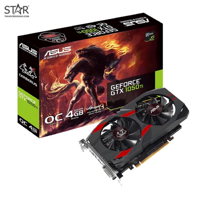 VGA Asus GTX 1050Ti Cerberus OC 4G GDDR5 (CERBERUS-GTX1050TI-O4G)