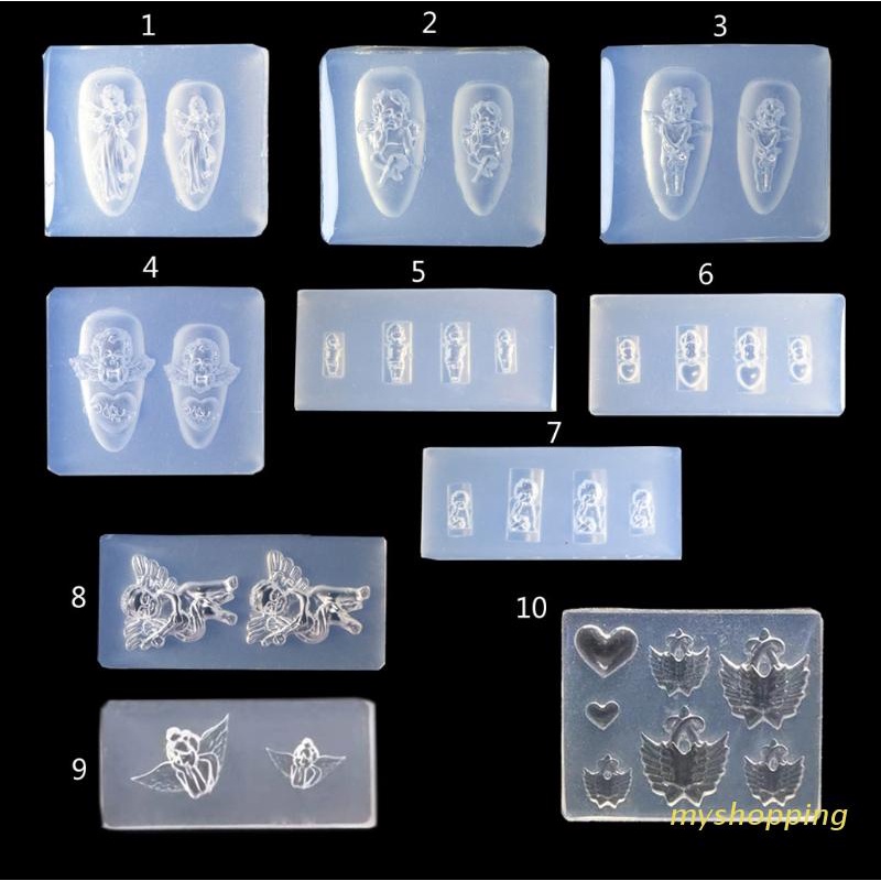 [Hàng mới về] Khuôn silicon đúc phụ kiện hình cánh thiên thần trang trí móng tay DIY