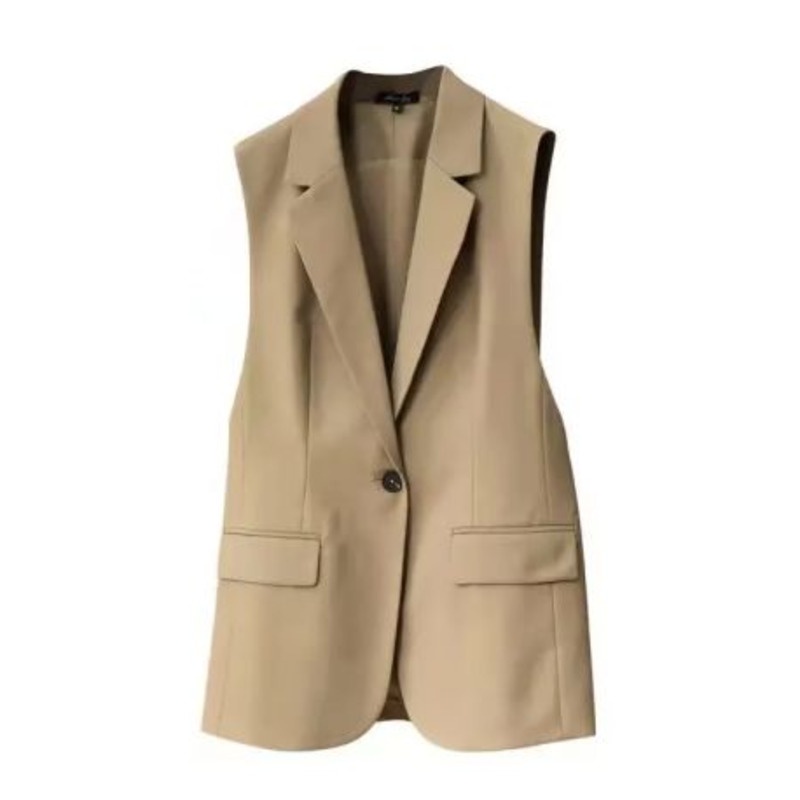 Áo khoác blazer RENJIANVSHENG 168592 sát nách dáng rộng phong cách Hàn Quốc Anh Quốc thời trang dành cho nữ