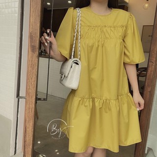 Đầm nhún xinh kèm dây eo🤍