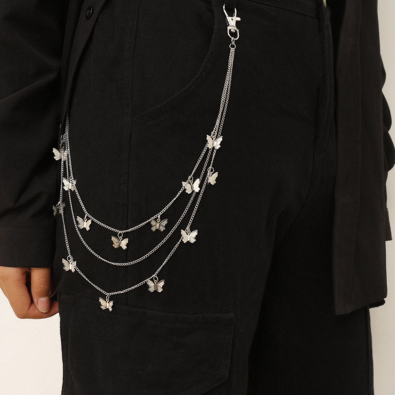 Móc Khóa Hình Bướm Nhiều Lớp Bằng Kim Loại Dành Cho Nữ