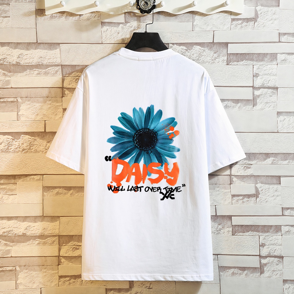 Áo thun nam nữ - Áo phông nam nữ UNISEX tay lỡ form rộng oversize chất 100% COTTON in hình CÚC DAISY
