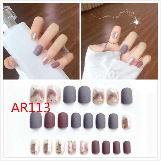 Set 24 Móng Tay Giả Hình Bướm Nhiều Màu Phong Cách Hàn Quốc Kèm Keo Dán - 10 Kiểu