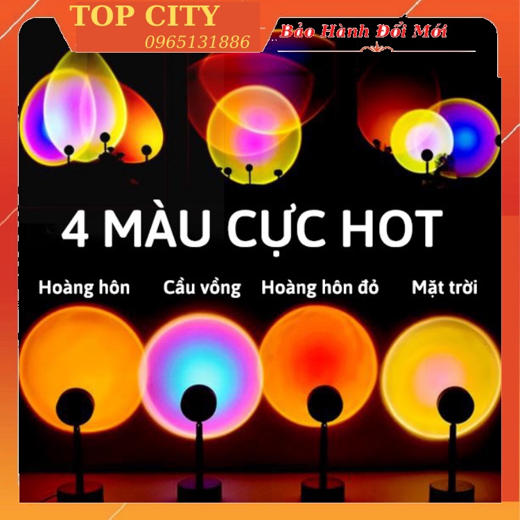 Đèn Hoàng Hôn Chuyển Được 4 Màu -  Đèn Cầu Vồng Chiều cao 27cm, dây USB dài 1.2m, quay 180 độ