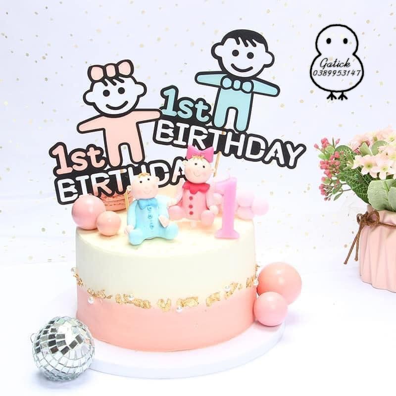 [MỚI] Thẻ cắm happy Birthday Giấy trang trí bánh kem, phụ kiện trang trí bánh sinh nhật, Topper cake