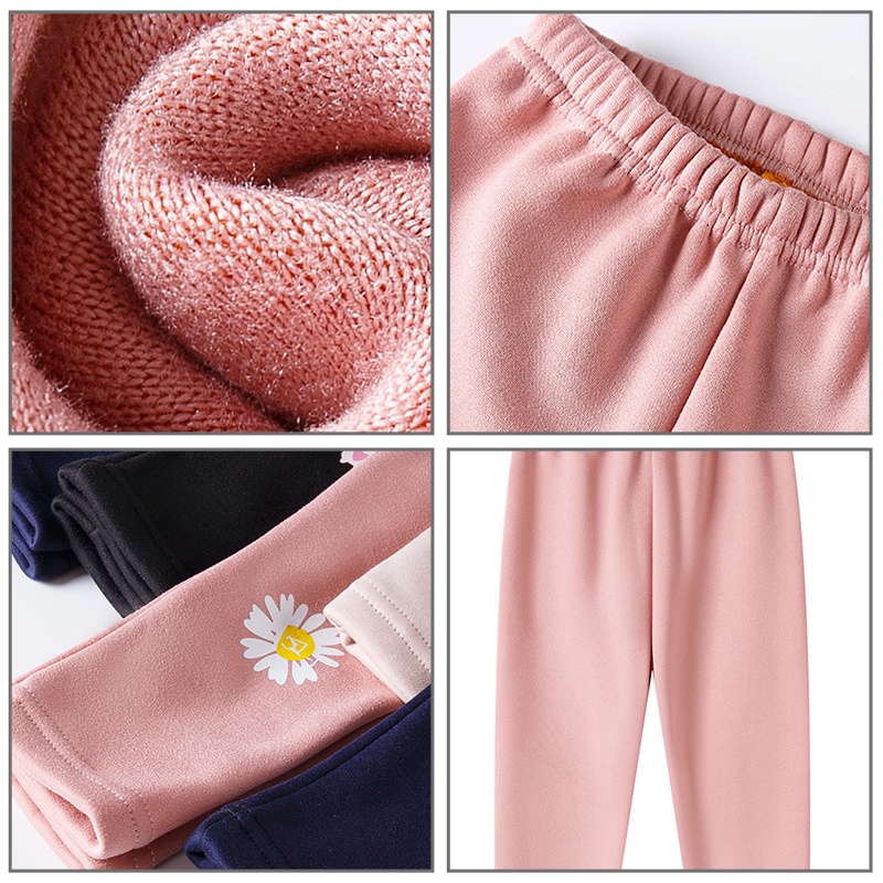 Quần legging AMILA lót nhung dày dặn giữ ấm thời trang mùa thu cho bé