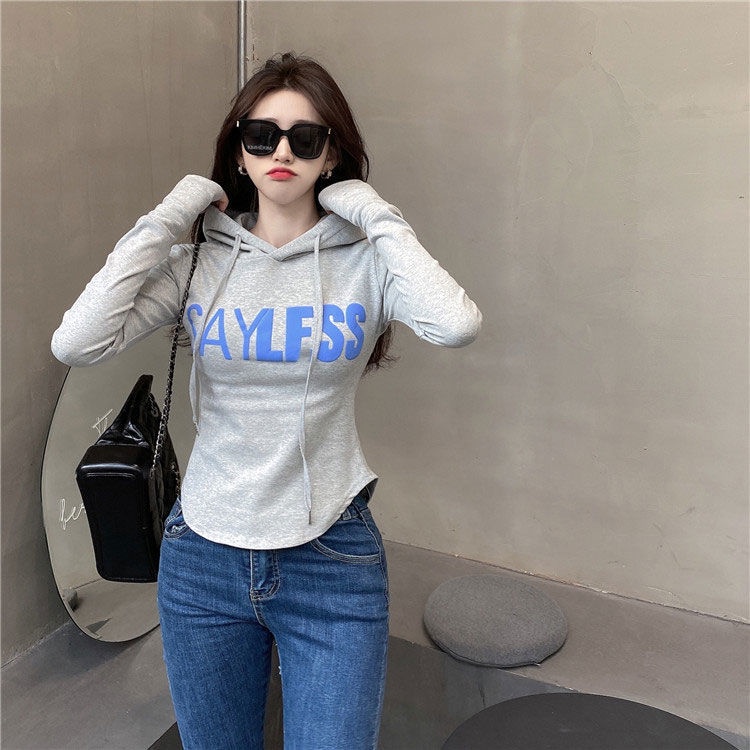 Áo thun COZOKC tay dài có mũ trùm đầu kiểu dáng thể thao