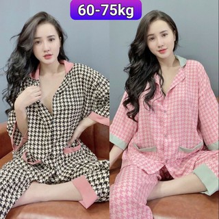 Bộ ngủ lụa hàn mịn bigsize cộc-dài 60-75kg