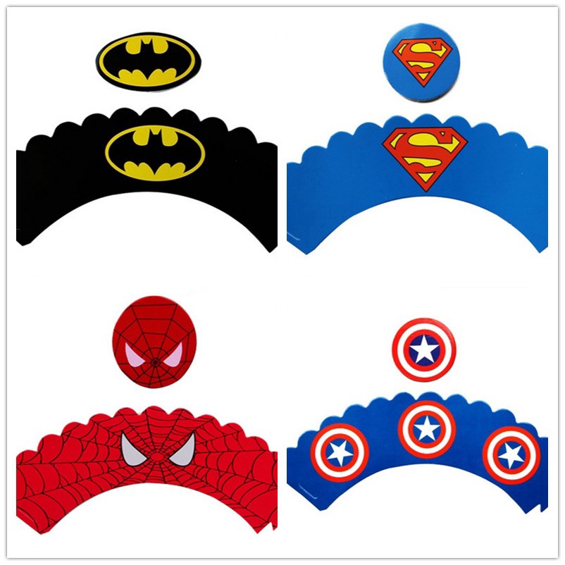 Bộ giấy gói và que cắm bánh cupcake 24 món cho trang trí tiệc sinh nhật của bé