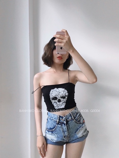 Áo 2 dây đầu lâu chất thun lụa Z3Uz7