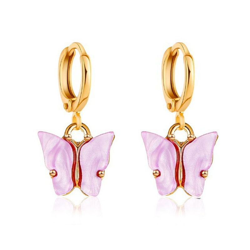 Bông tai hình bướm bằng acrylic nhiều màu sắc phong cách Bohemian thời trang dành cho nữ