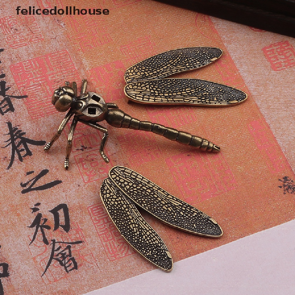 Mô Hình Chuồn Chuồn Đồ Chơi Bằng Đồng Thau Có Cánh Tháo Rời Được Dành Cho Trang Trí Văn Phòng