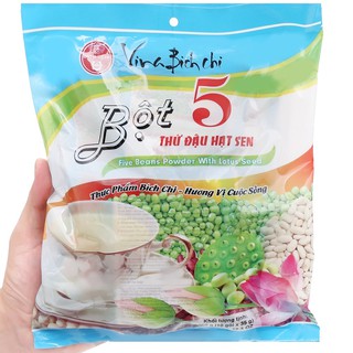 Bột năm thứ đậu Hạt Sen Bích Chi - Đậu xanh đậu đen đậu nành đậu đỏ đậu trắng - Bột pha sẵn uống liền Vina Bichchi