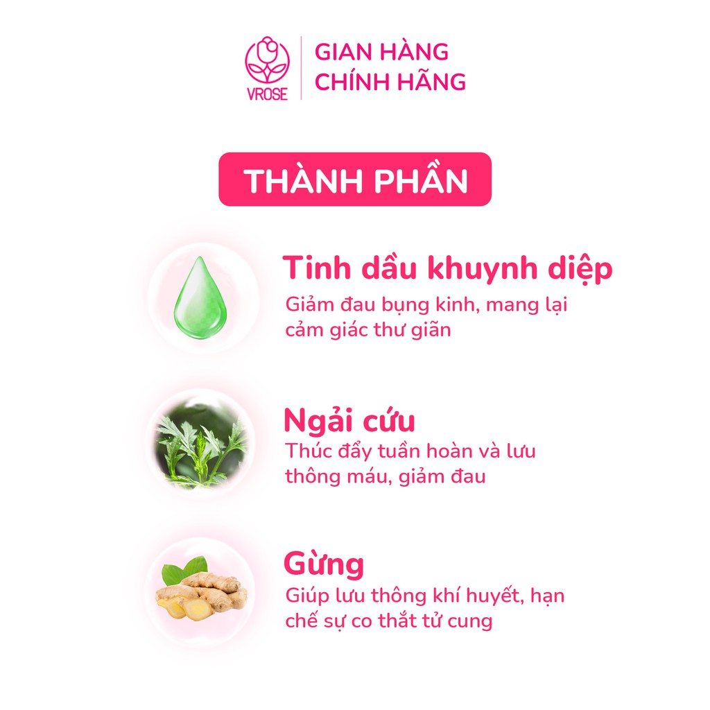 [Quà tặng] Miếng dán giảm đau bụng chu kỳ Vrose