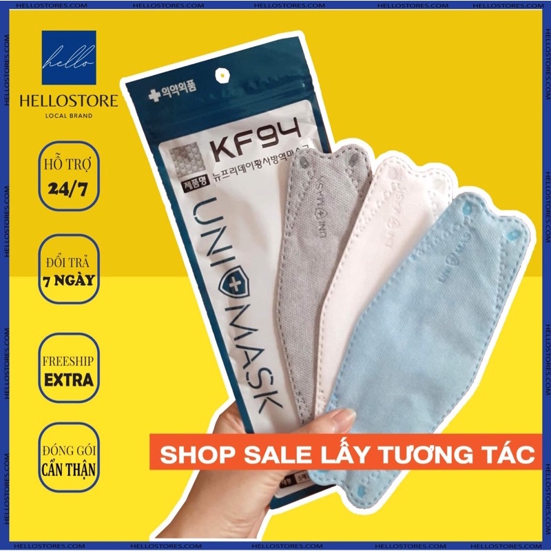 Khẩu trang 4 lớp KF94 Unimask, Khẩu trang 4D KF94 Hàn Quốc
