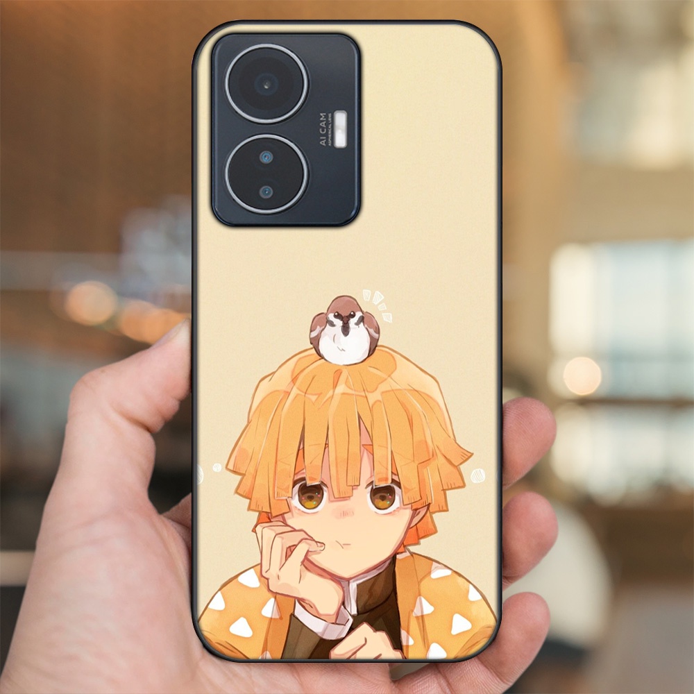 Ốp lưng Vivo Y55 2022 viền đen in hình Zenitsu Kimetsu no Yaiba