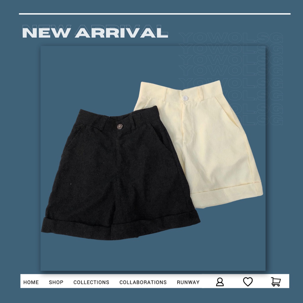 Quần Short Nữ Nhung Gân Form Rộng Unisex