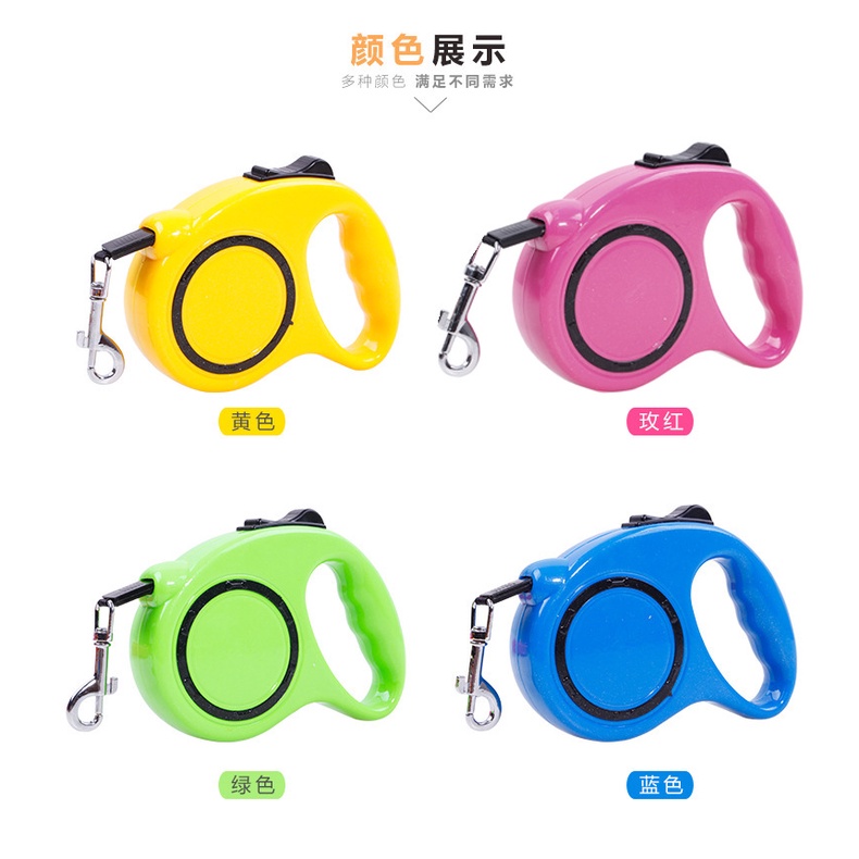 Dây dắt chó mèo đi dạo tự động thu 5m-3m siêu chắc bền an toàn giá rẻ CANDYPETS DD01