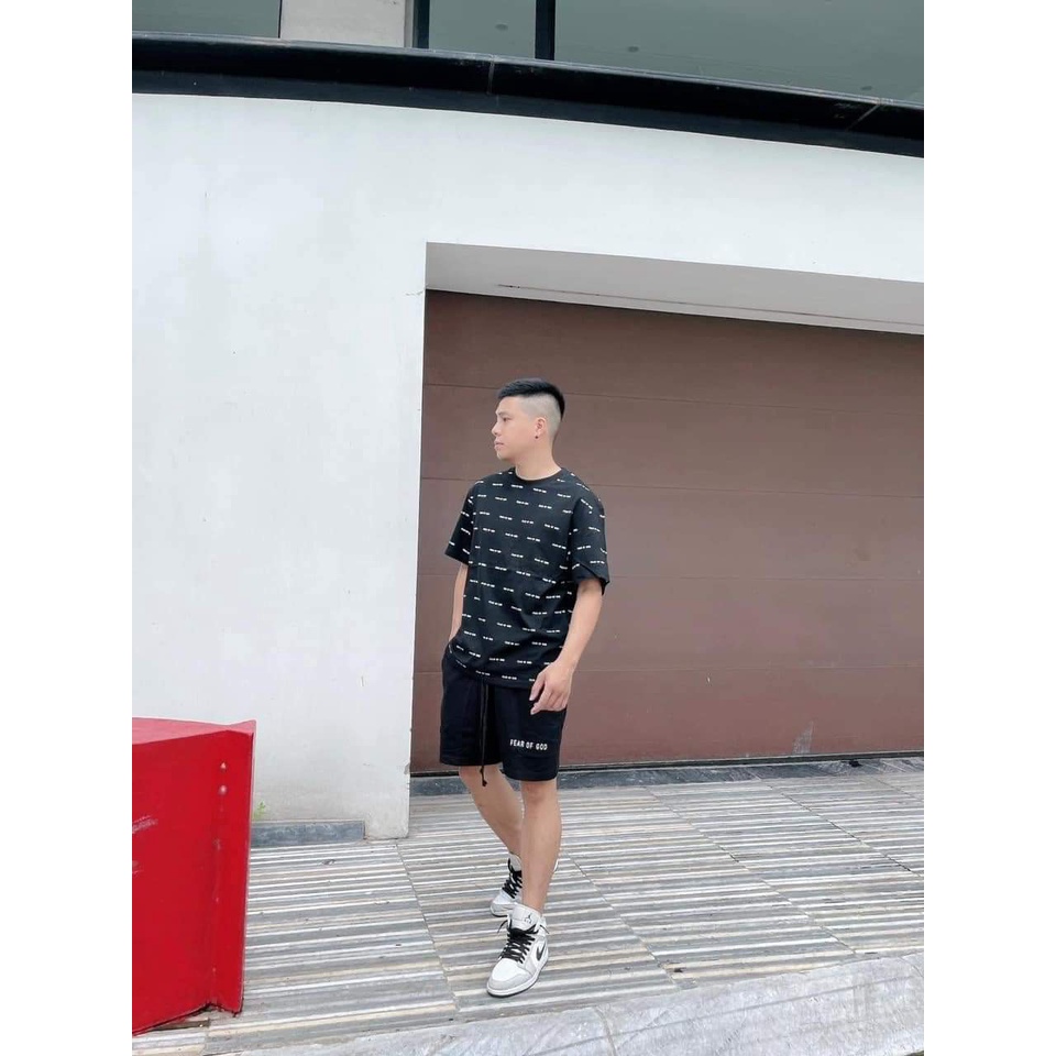 Bộ Phông Phối Chữ Fear Of God Thời Thượng Độc Đáo Chất Cotton Mềm Mịn Thất Hót Mồ Hôi Thoải Mài Hoạt Động