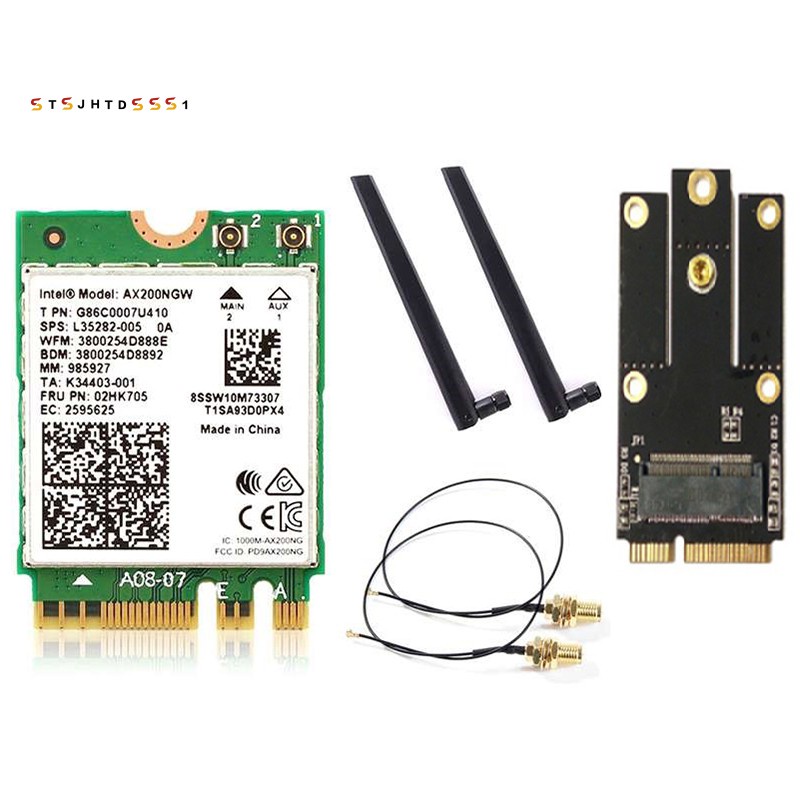 ❏∈ Dual Band 2400Mbps Wireless AX200NGW NGFF M.2 Bluetooth 5.0 Card mạng Wifi 2.4G / 5G 802.11Ac / A