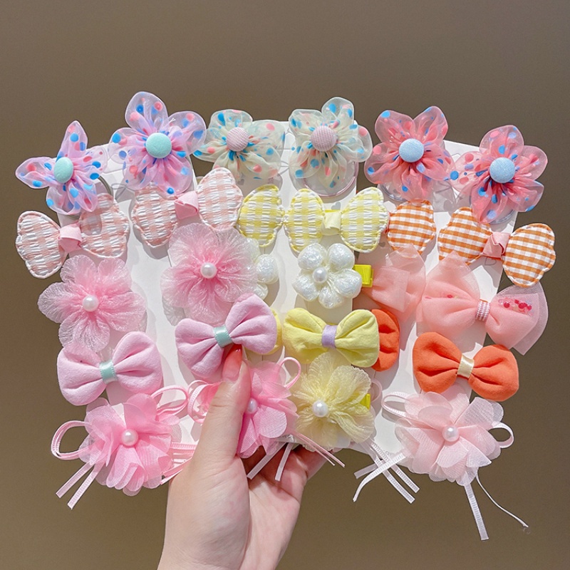 Set 10 Kẹp tóc HÌNH NƠ / Hoa Thời Trang phong cách Hàn Quốc Cho Bé