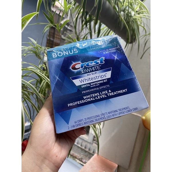 [Air US] Date 2023 - Miếng dán trắng răng Crest 3DWhite Glamorous/No Slip,...  nguyên hộp 16 miếng