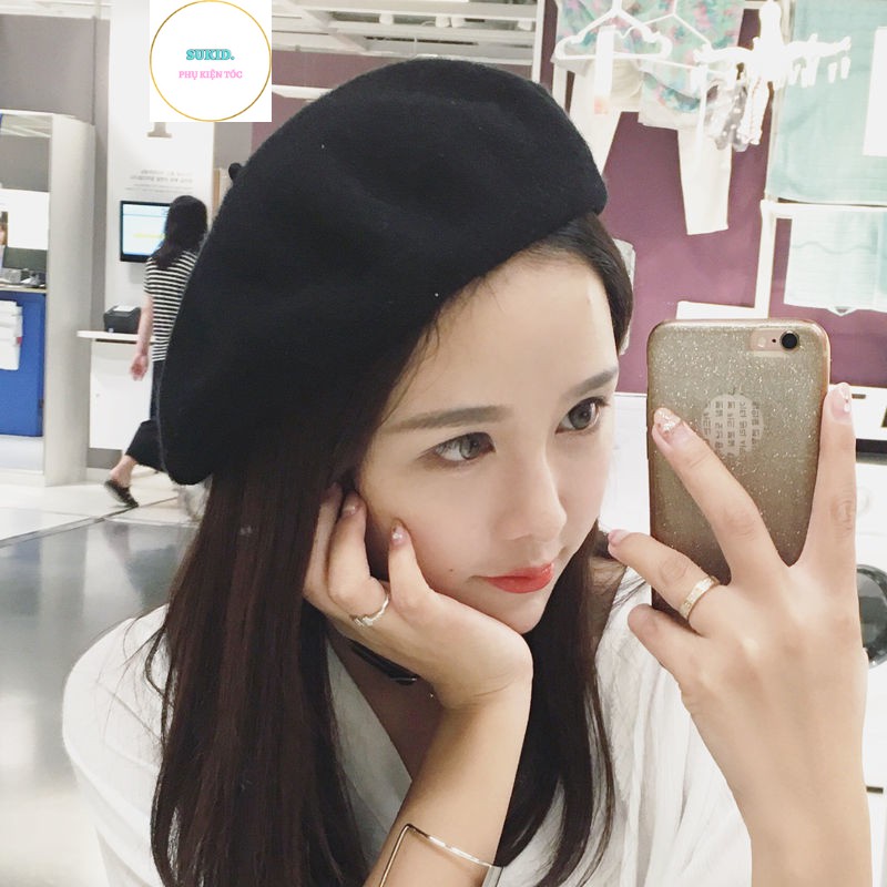 Mũ Nồi Len Thời Trang Hàn Quốc Phong Cách Beret Dành Cho Nữ