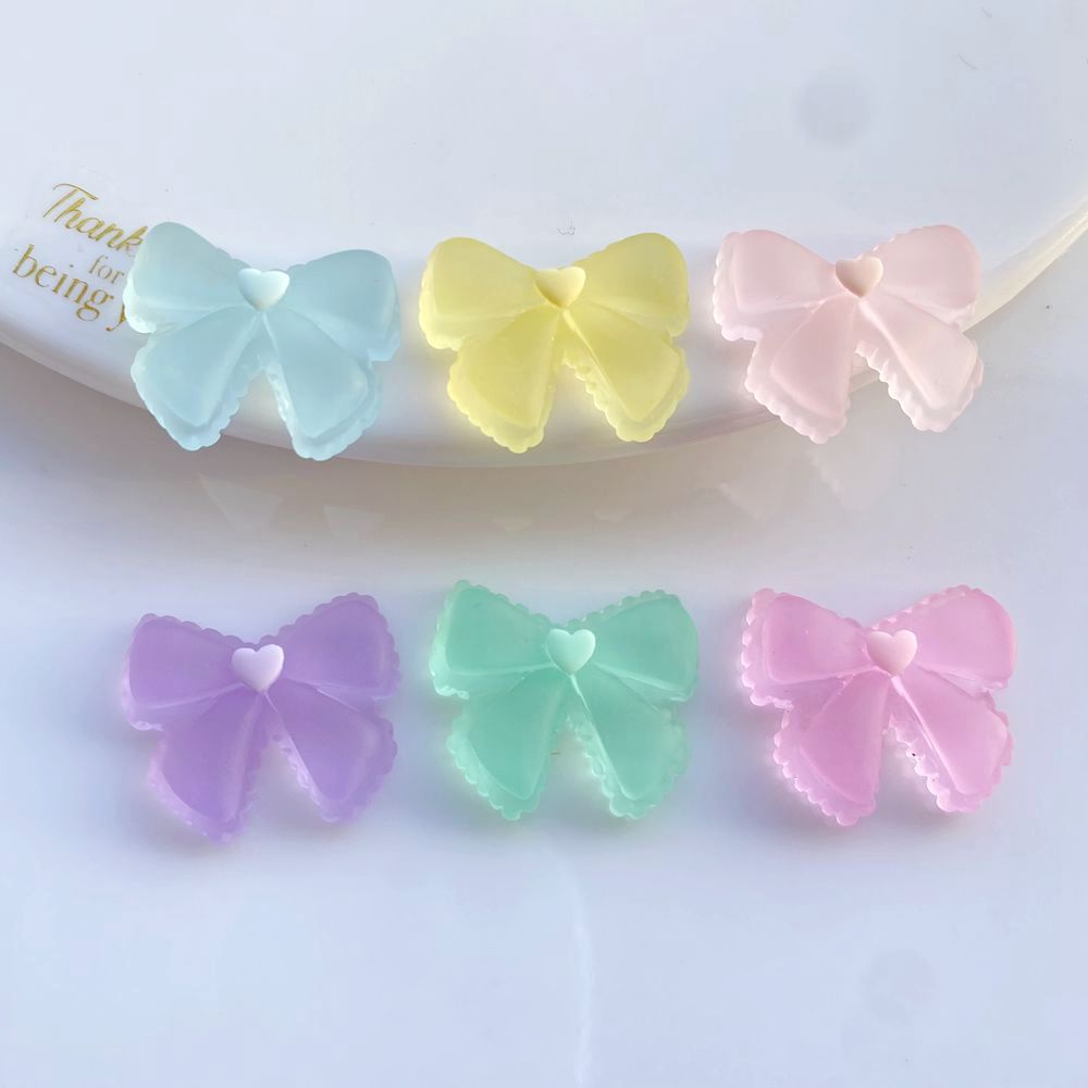 Set 10 Dây Cột Tóc Đính Nơ Nhựa Xinh Xắn