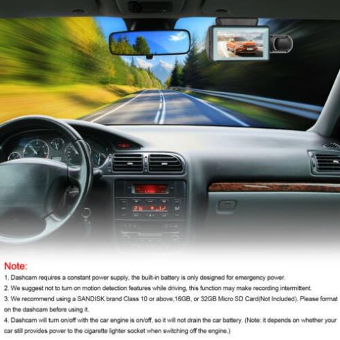 Camera Hành Trình ONTEKCO DASHCAM Ống Kính Kép 3" Ghi Hình DVR 1080P hồng ngoại ban đêm siêu sáng | BigBuy360 - bigbuy360.vn