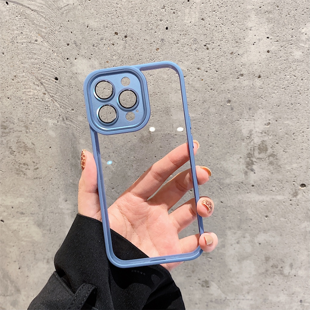Ốp Điện Thoại Kim Loại Cứng Trong Suốt Chống Sốc Sang Trọng Cho iPhone 14 plus 13Pro 13 12 11 Pro Max