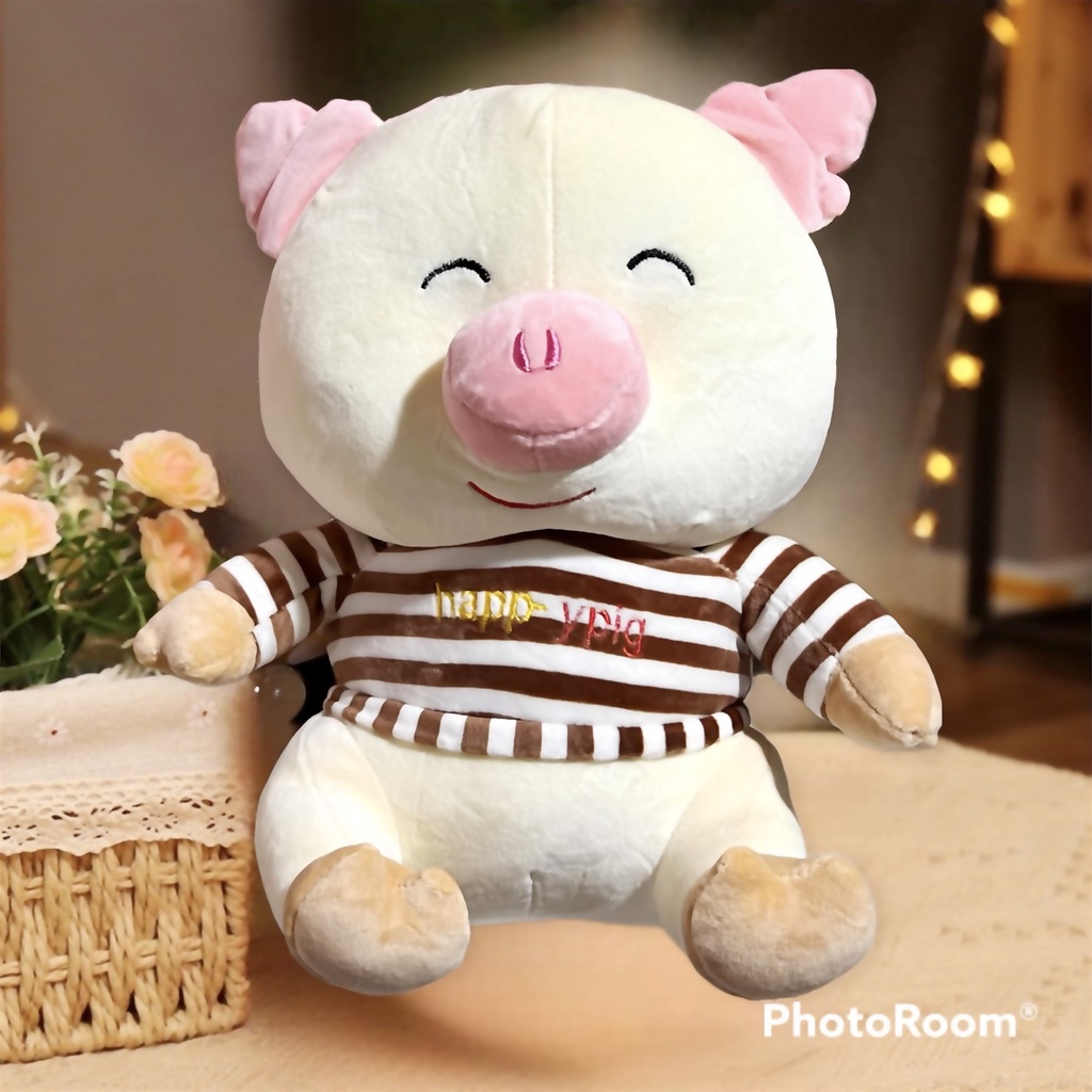 Gấu bông heo Happy Pig, heo bông, lợn nhồi bông chất lượng cao Gấu Xinh - G88