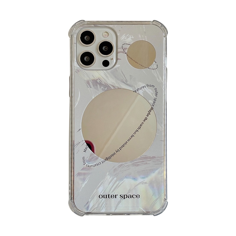 Ốp Điện Thoại Mềm Trong Suốt Chống Rơi Có Gương Hình Hành Tinh Cho iphone 13 12 11 Pro Max XR X XS XSMAX 7 8 plus 7G 8G