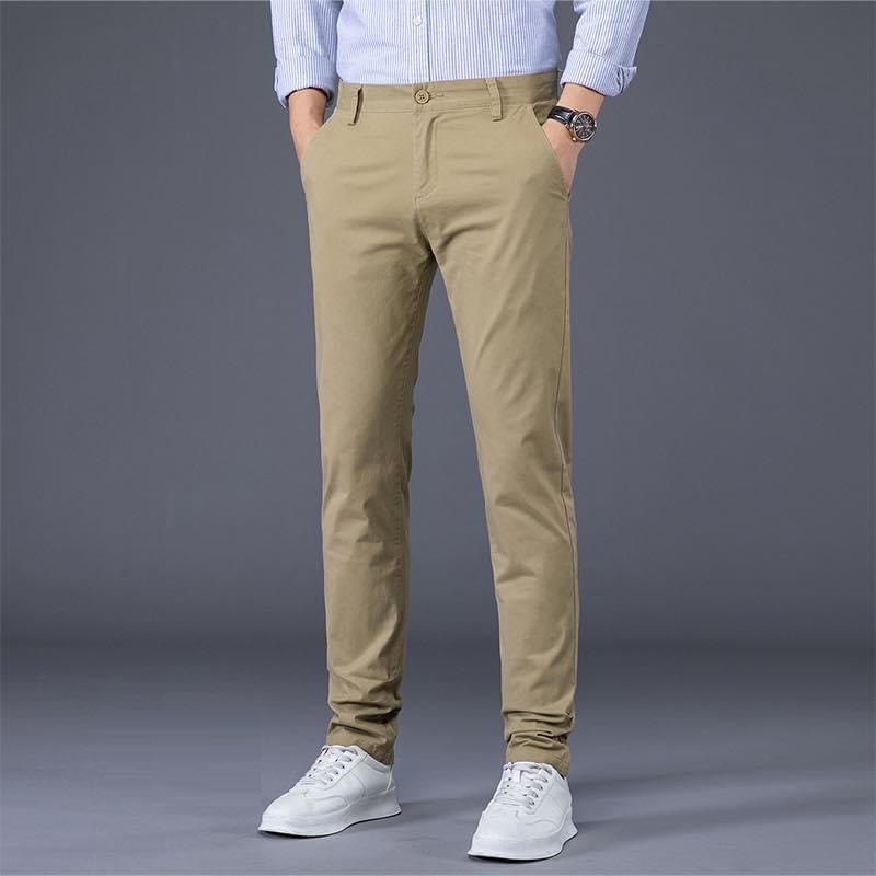 Quần Kaki Nam Cao Cấp Nâu nhạt, Dáng ôm nhẹ, Chất vải co giãn Thoải Mái, DOKI KC-24